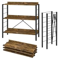 Amazon｜XINYF【広げるだけで組立簡単】スチールラック 棚板の連結で